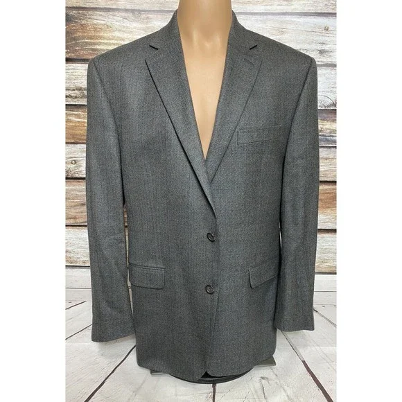 Lauren Ralph Lauren Mens Gray Size 42 RTwo-Button Blazer Jacket 100% Wool - Picture 9 of 9